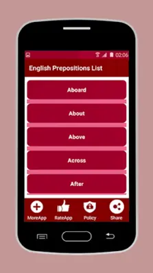 English Prepositions List android App screenshot 2